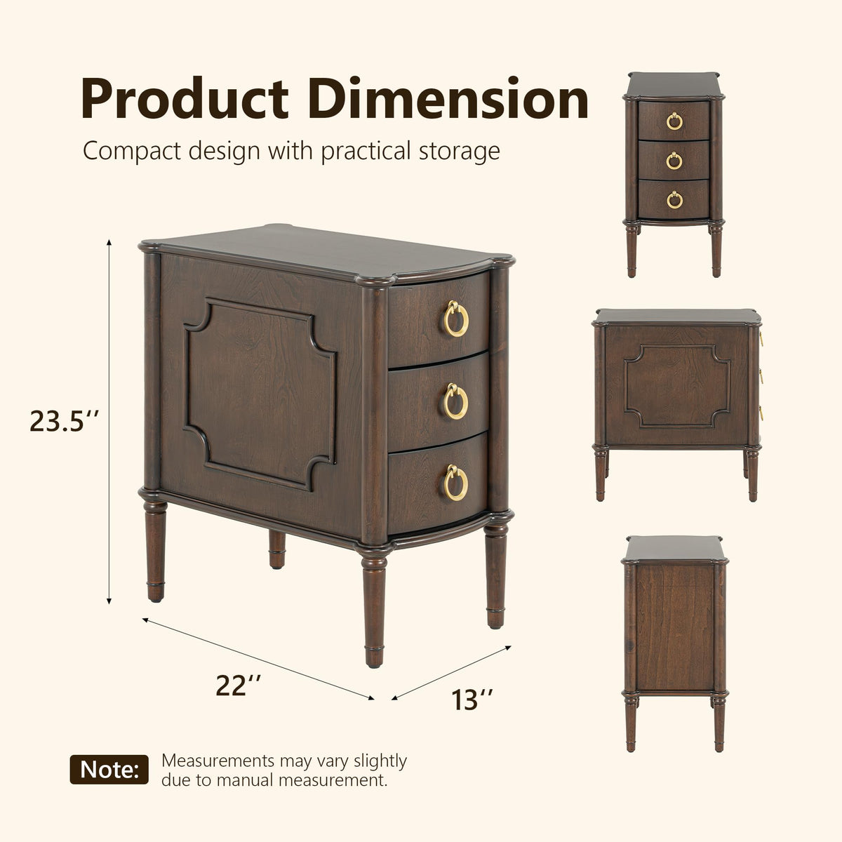Narrow Wood Nightstands Set of 2 L862209