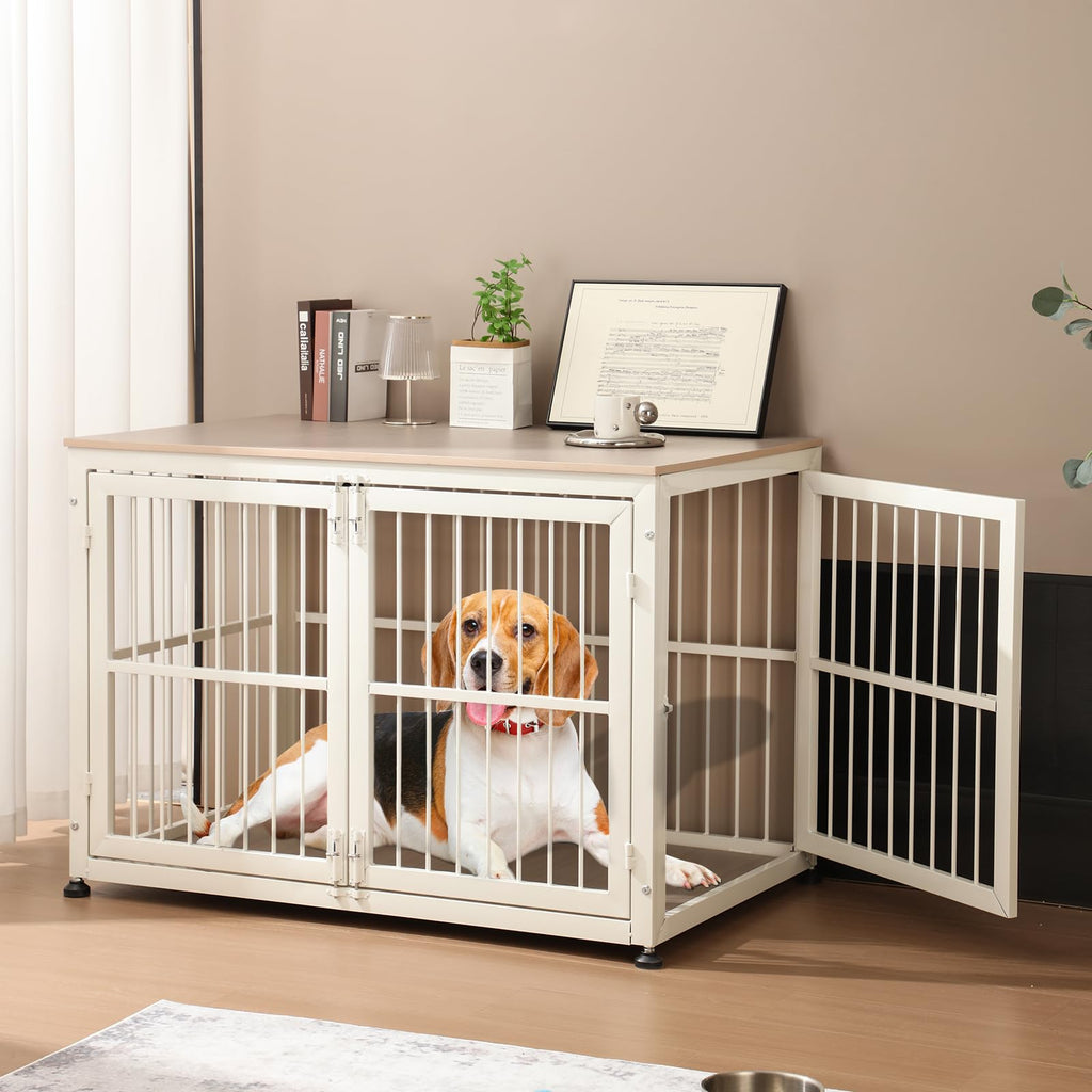 48" Rustic Heavy Duty Wooden Dog Crate Furniture M3828