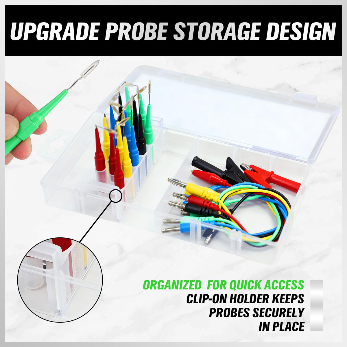 22 Pc Back Probe Pin Kit with 5 Colors Silicone Wires O8400