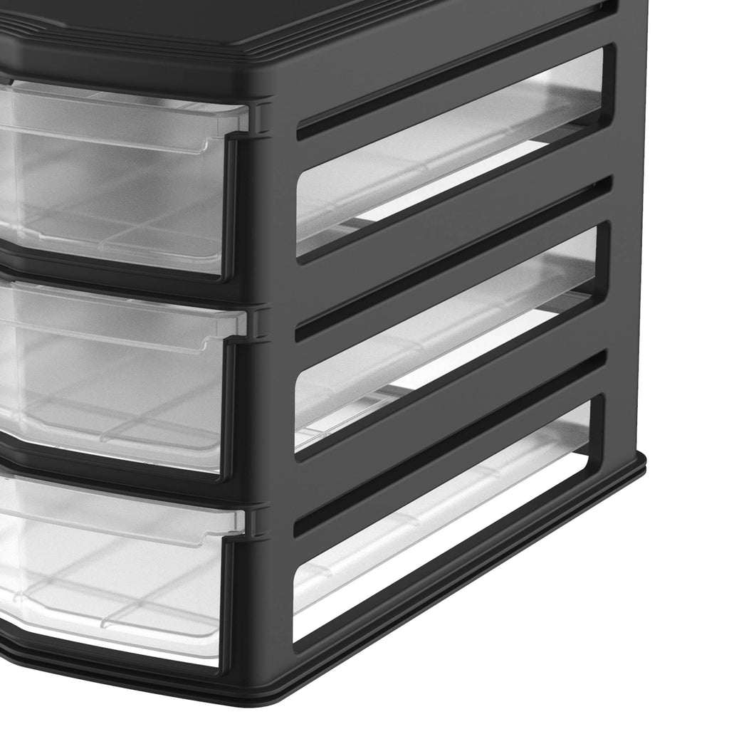 3 Pack 3 Drawer White Stackable Storage Organizer D658