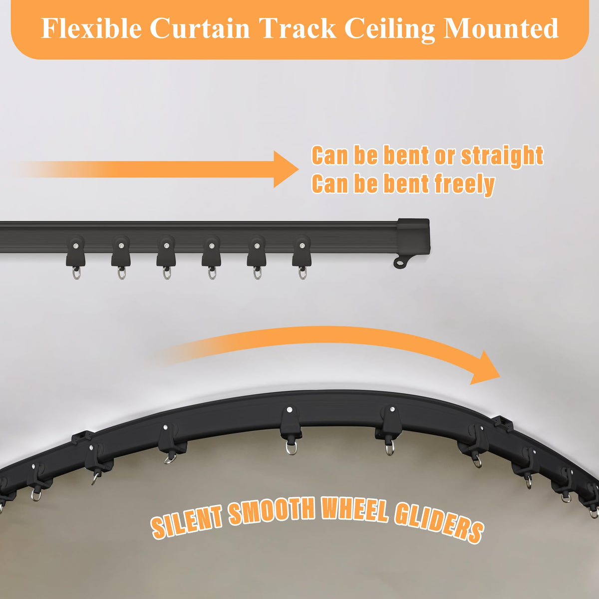 Blackout Room Divider Curtains with Ceiling Tracks Set Z78865