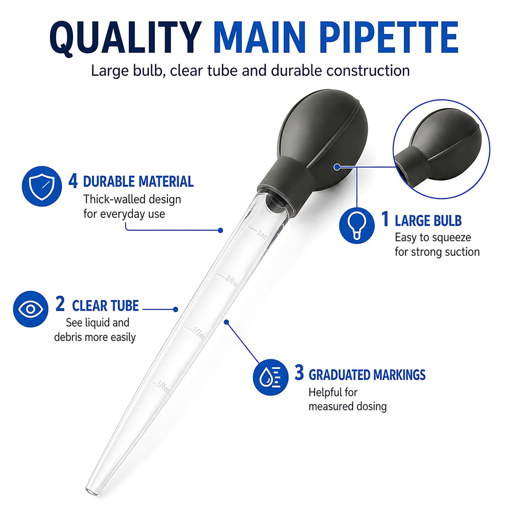 Aquarium Turkey Baster 4-in-1 Spot Cleaner and Coral Feeder 21.6 in Q740407