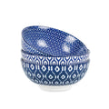 Ceramic 53 OZ Salad Bowls Set, Set of 3, Vintage Blue C736