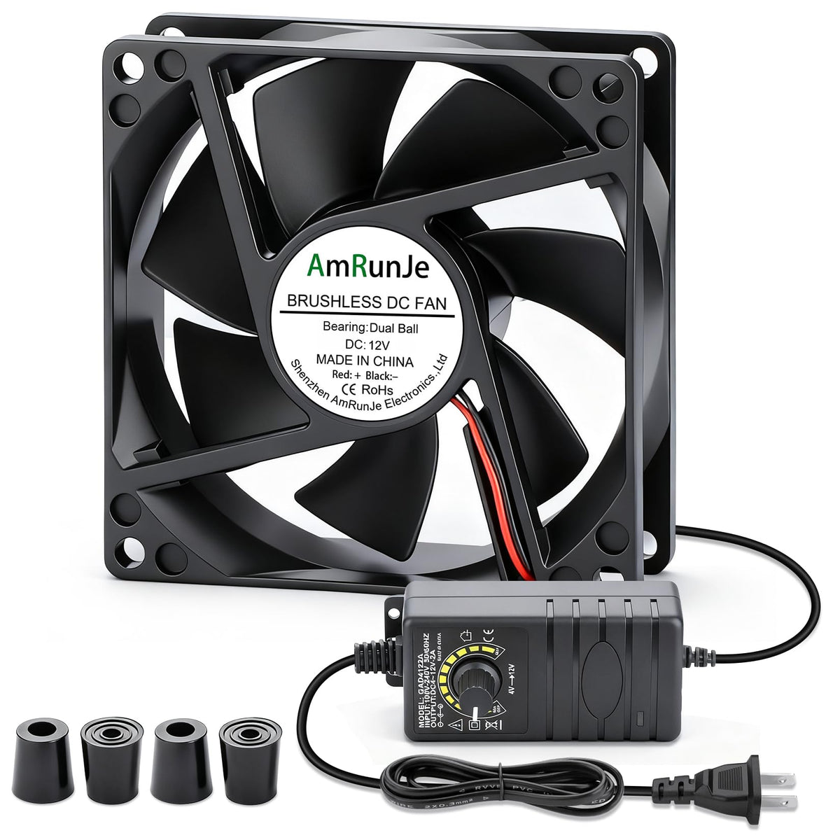 80mm 12v Small Computer Fan with AC Plug R128