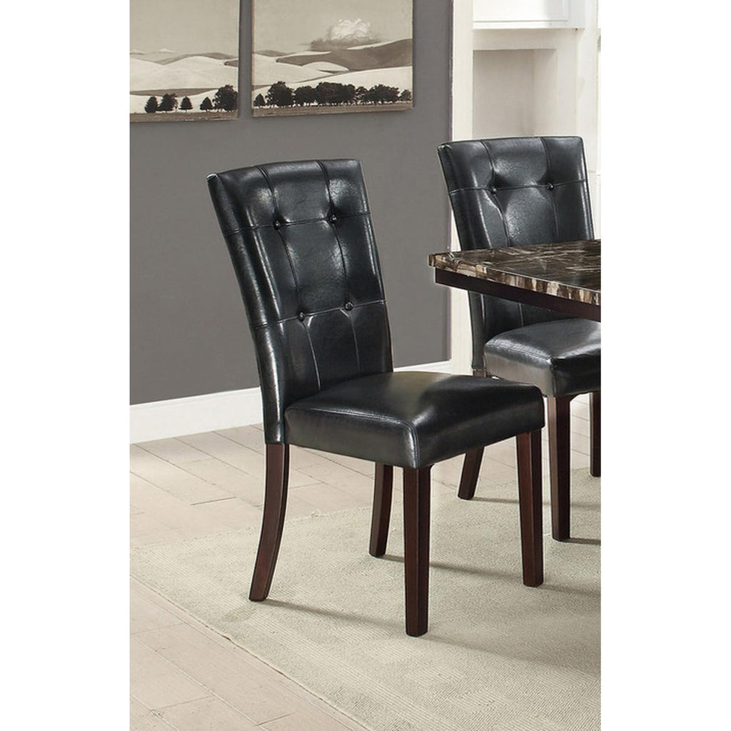 Black Faux Leather Tufted Parson Chairs Set of 2 X971835