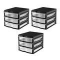 3 Pack 3 Drawer White Stackable Storage Organizer D658