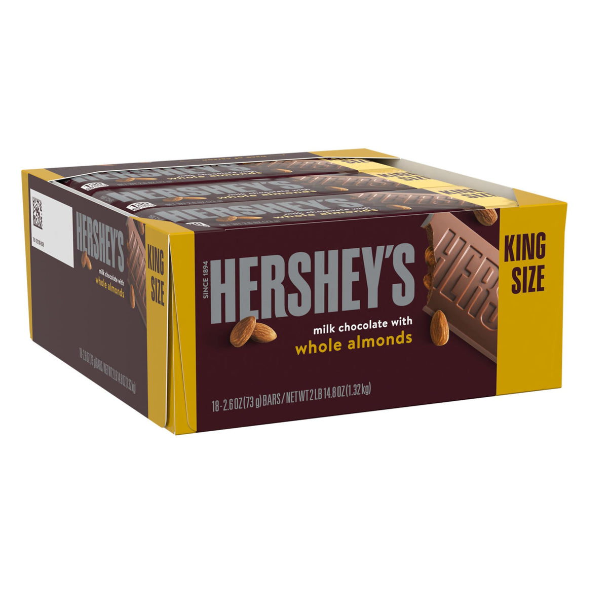 Milk Chocolate with Whole Almonds Candy Bars 2.6 oz 18 Count Y780093