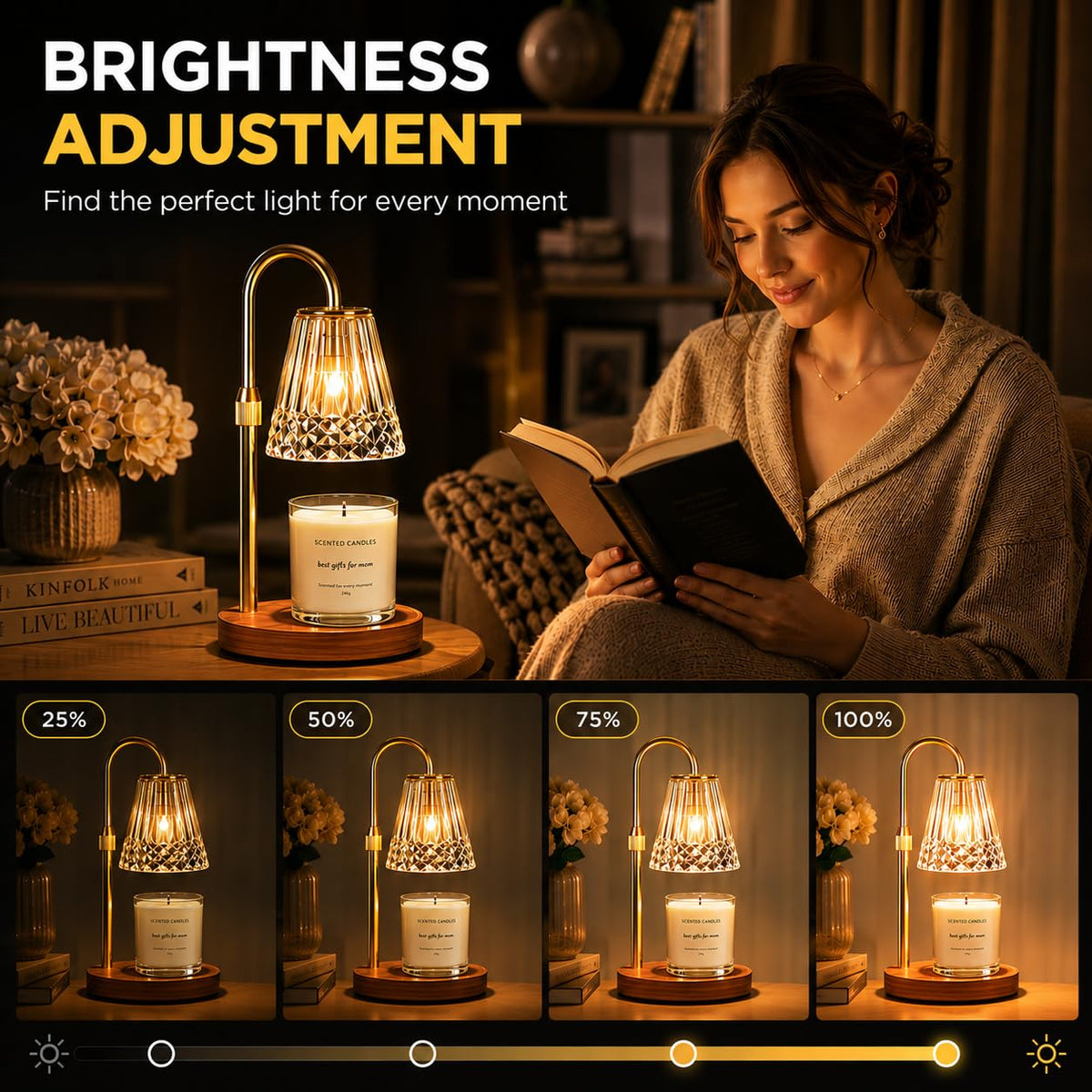 Candle Warmer Lamp 2 Pack with Timer & Dimmer H8745