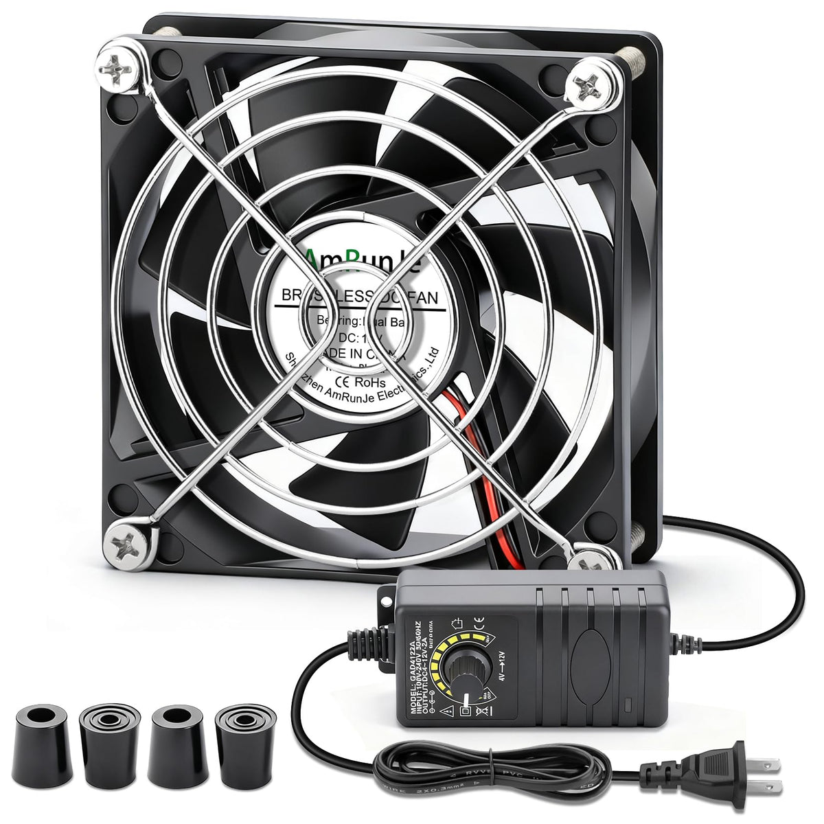 80mm 12v Small Computer Fan with AC Plug R128