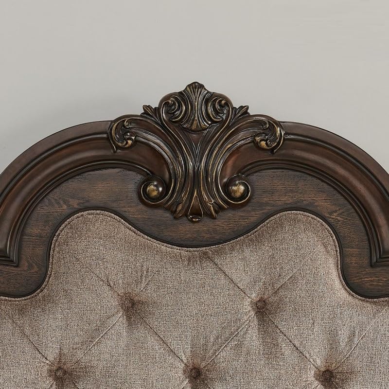 Dark Cherry Wood Eastern King Traditional Platform Bed I44155