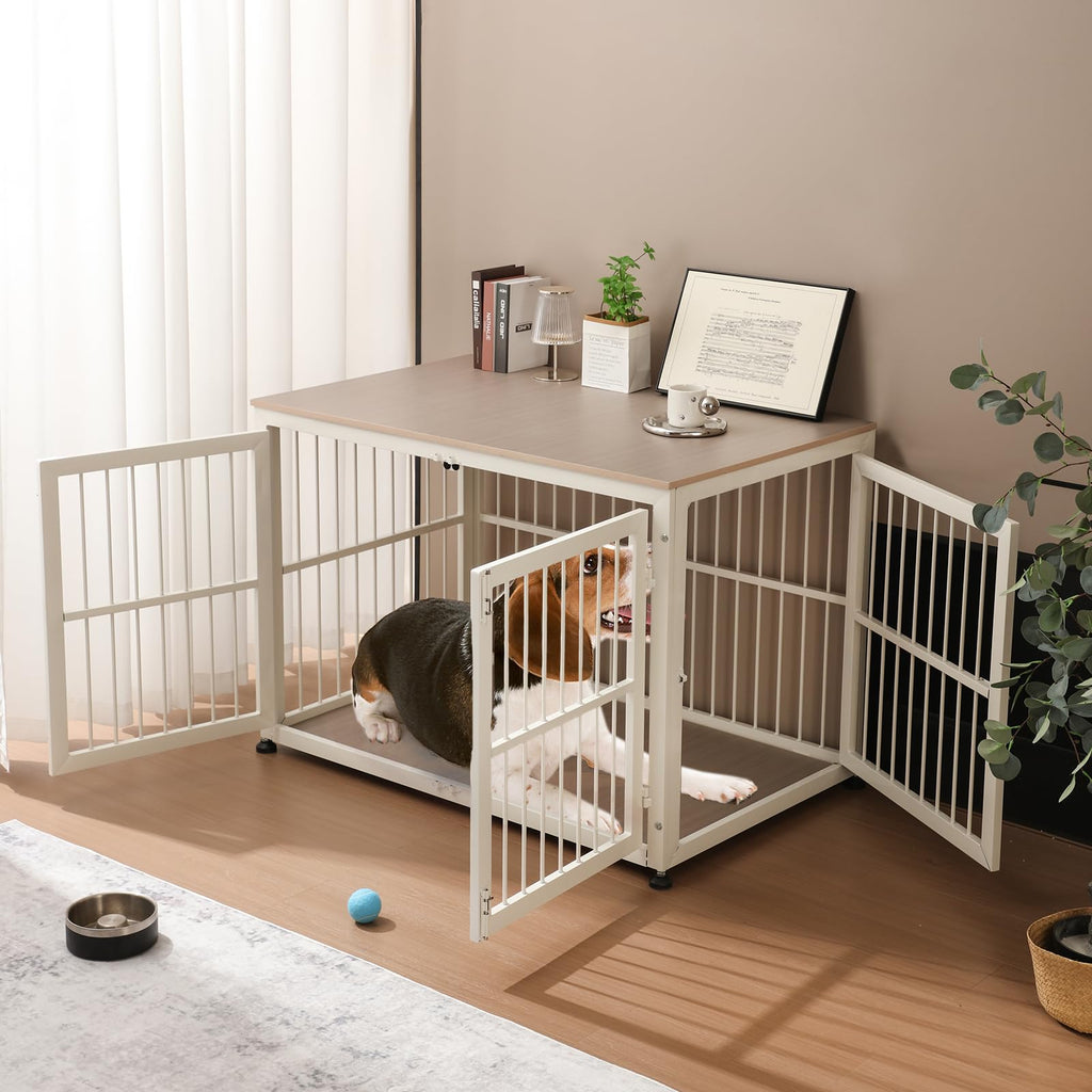 48" Rustic Heavy Duty Wooden Dog Crate Furniture M3828