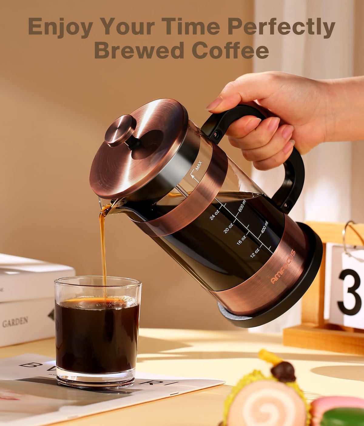 34 Ounce Stainless Steel French Press Coffee Maker X530