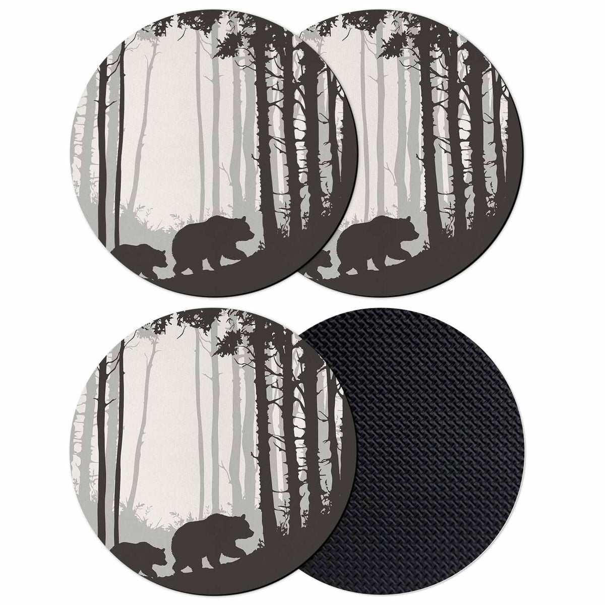 Black Grey Absorbent Coasters Set of 4 B1927