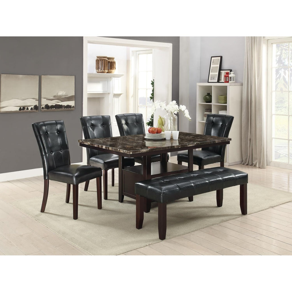 Black Faux Leather Tufted Parson Chairs Set of 2 X971835