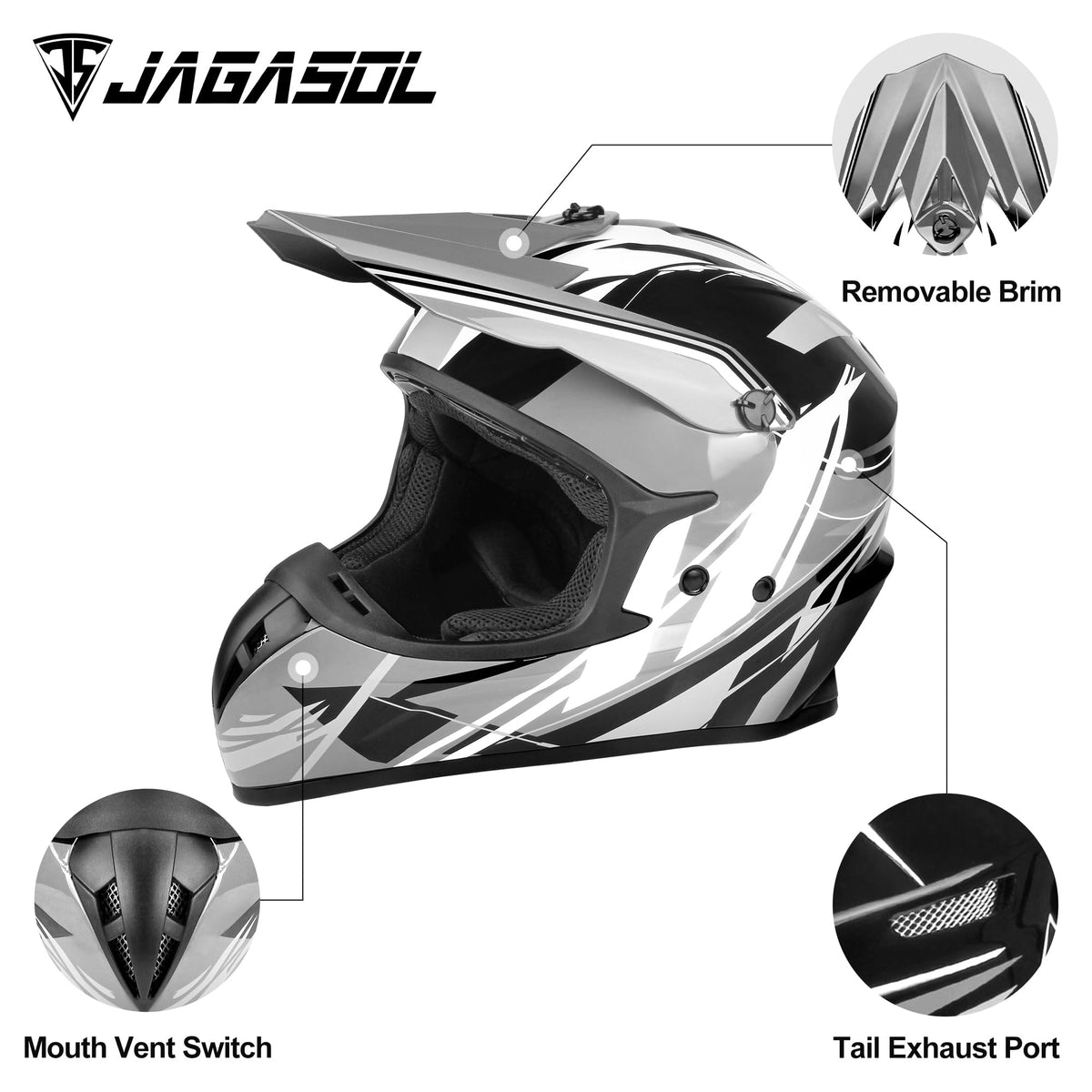 DOT Off Road Full Face Motorcycle Helmet D620