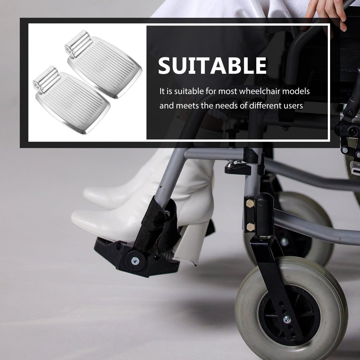 Heavy-Duty Aluminum Alloy Wheelchair Footrest Pair U13917