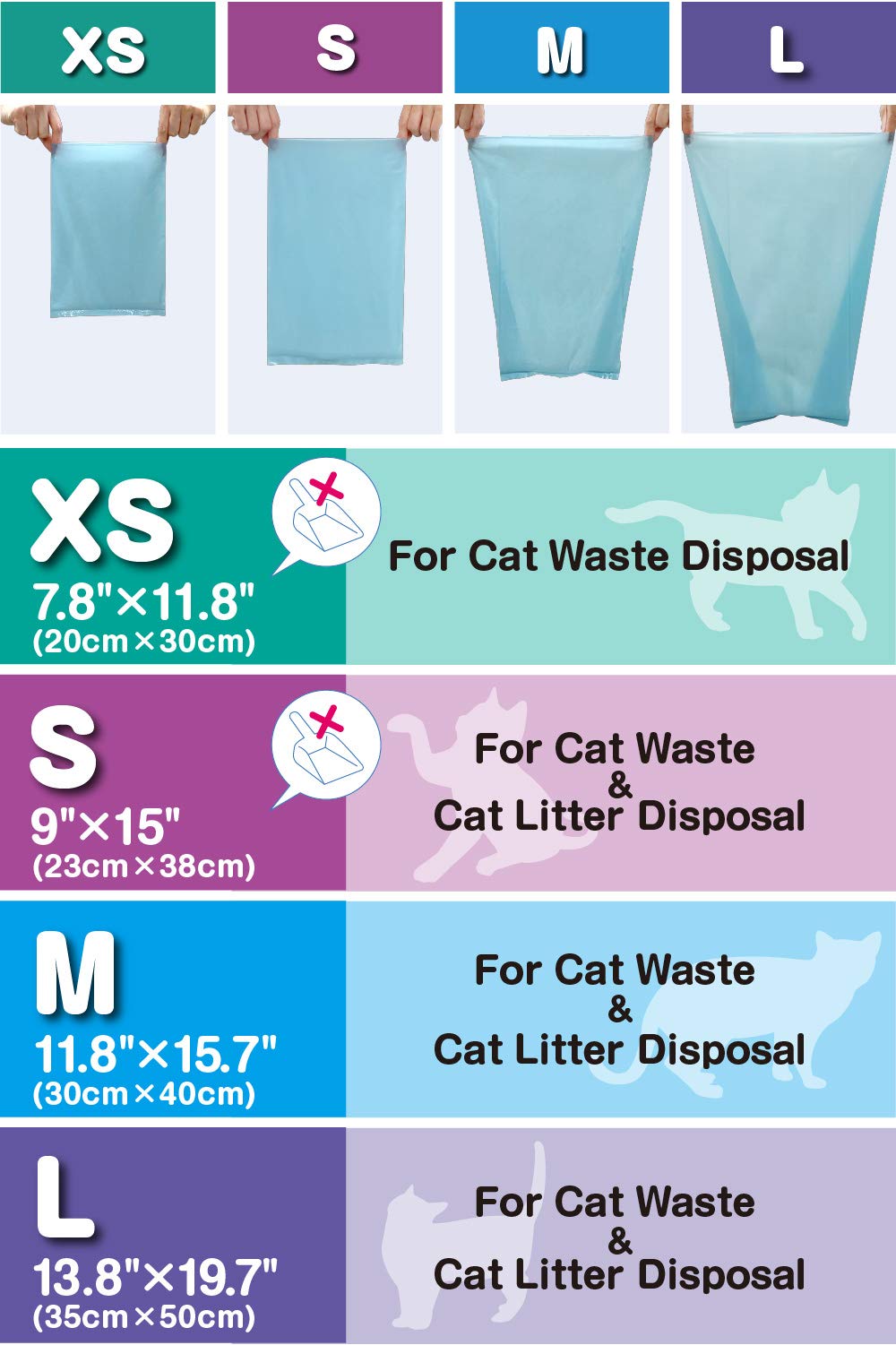 Unscented Cat Waste Disposal Bags 60 Count Pack of 3 H292