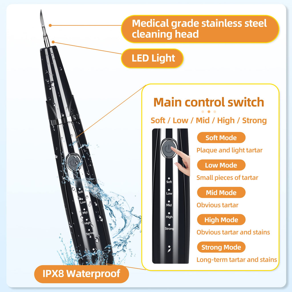 Ultrasonic Pet Tooth Cleaner Kit with LED Light D7614