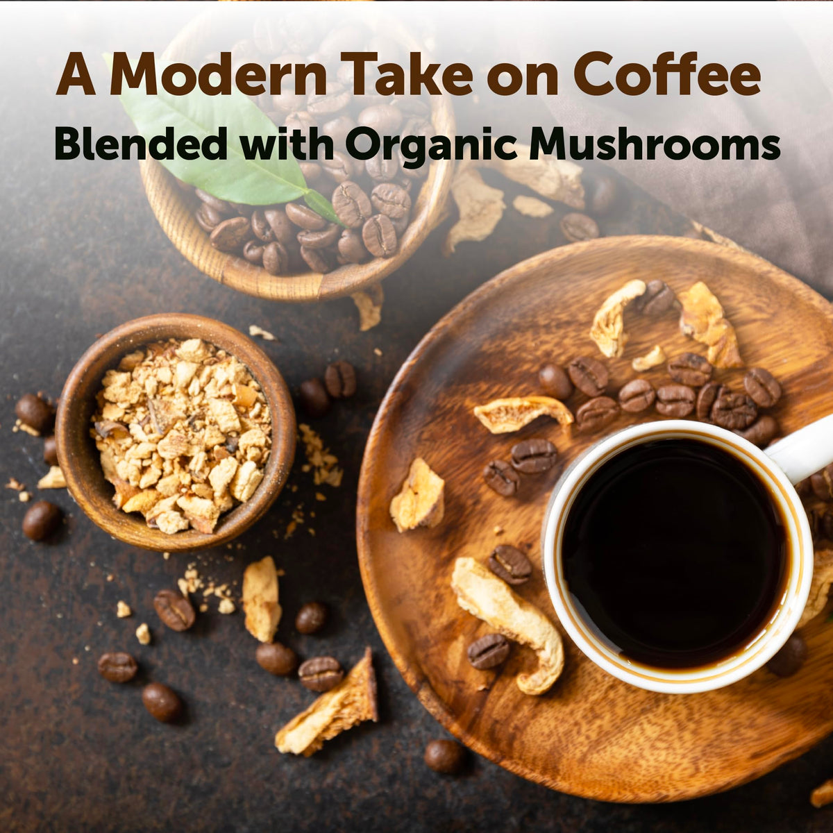 Organic Instant Mushroom Coffee, 14 oz Medium Roast Arabica Q831423