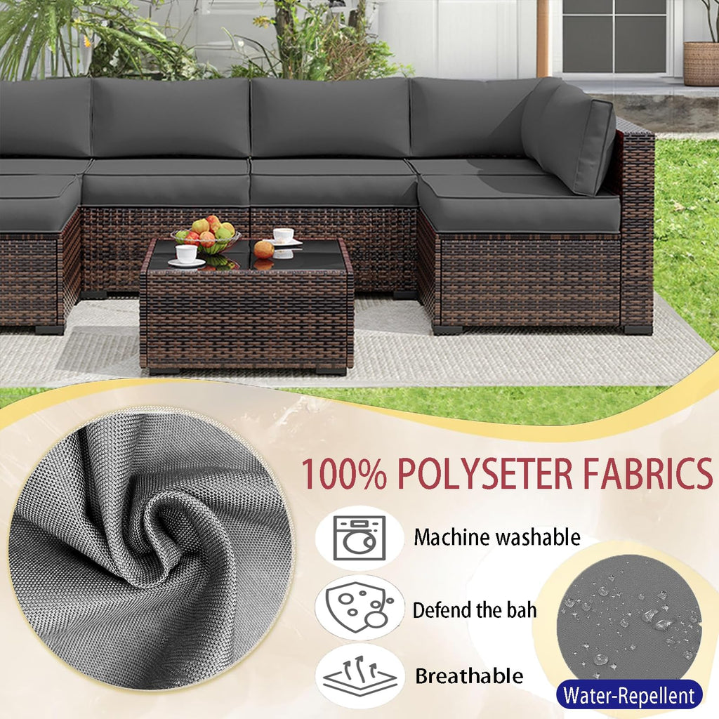 Light Blue 14-Piece Water-Repellent Outdoor Replacement Cushions Set G27641