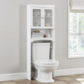 Over the Toilet Storage Cabinet with Tempered Glass Doors H778214