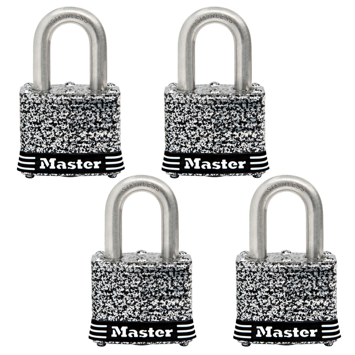 Stainless Steel Outdoor Padlock with Key, 4 Pack H84057