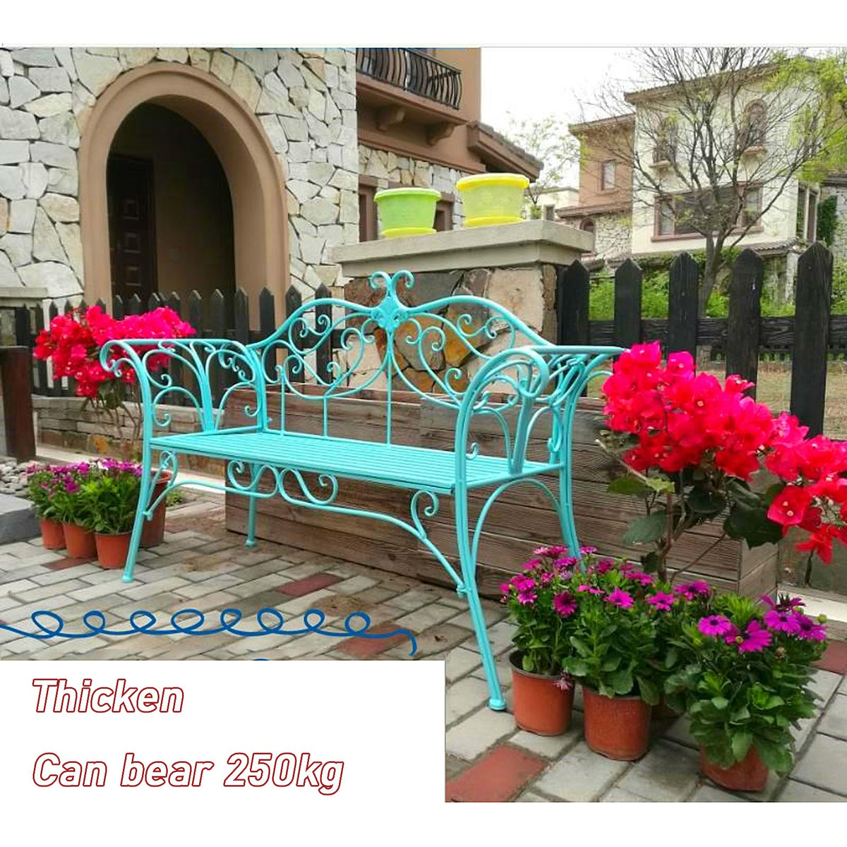 2-Seat Outdoor Metal Bench E48834