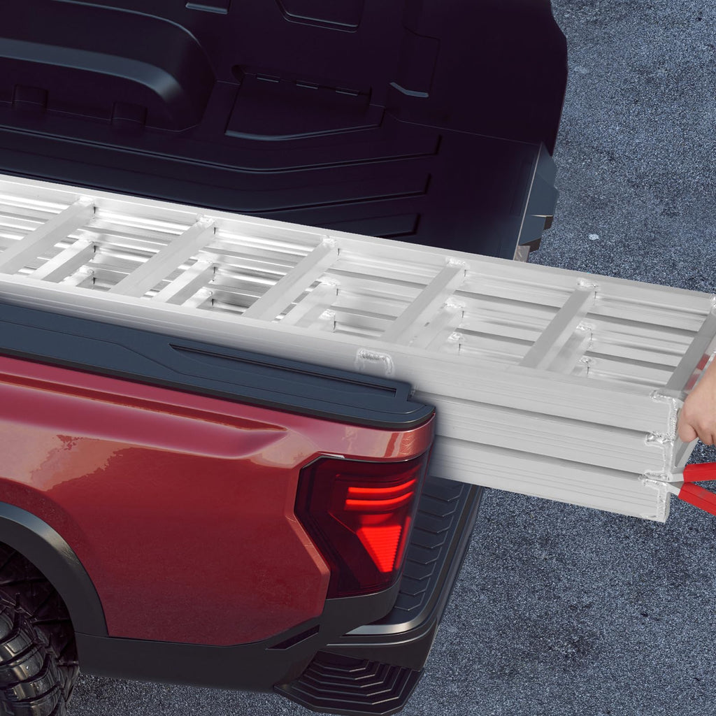 69" L x 50" W Tri-Fold Aluminum ATV Loading Ramp 1500lb Capacity Z54878