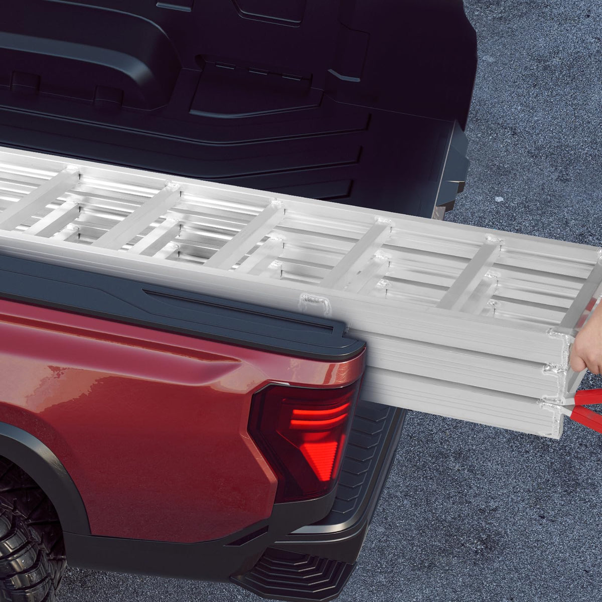 69" L x 50" W Tri-Fold Aluminum ATV Loading Ramp 1500lb Capacity Z54878