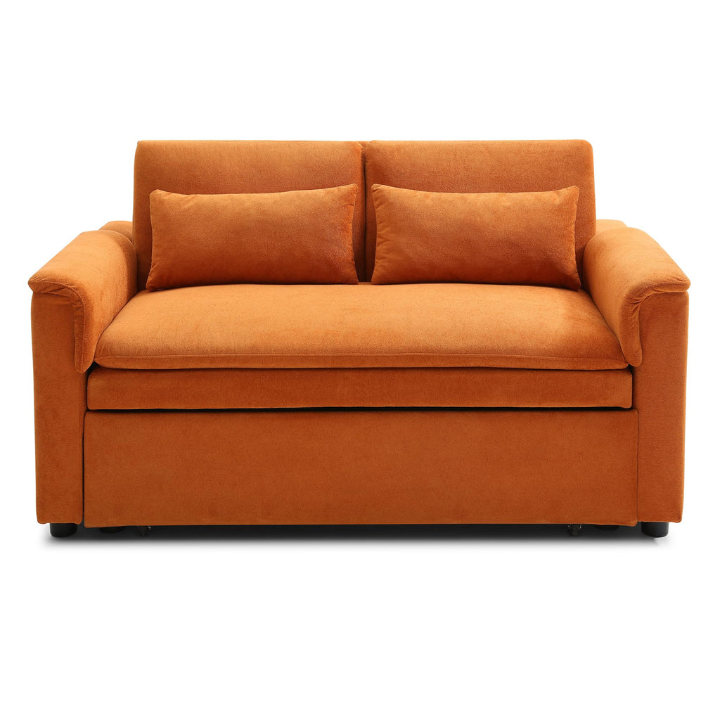 Orange Velvet Sleeper Sofa X2099