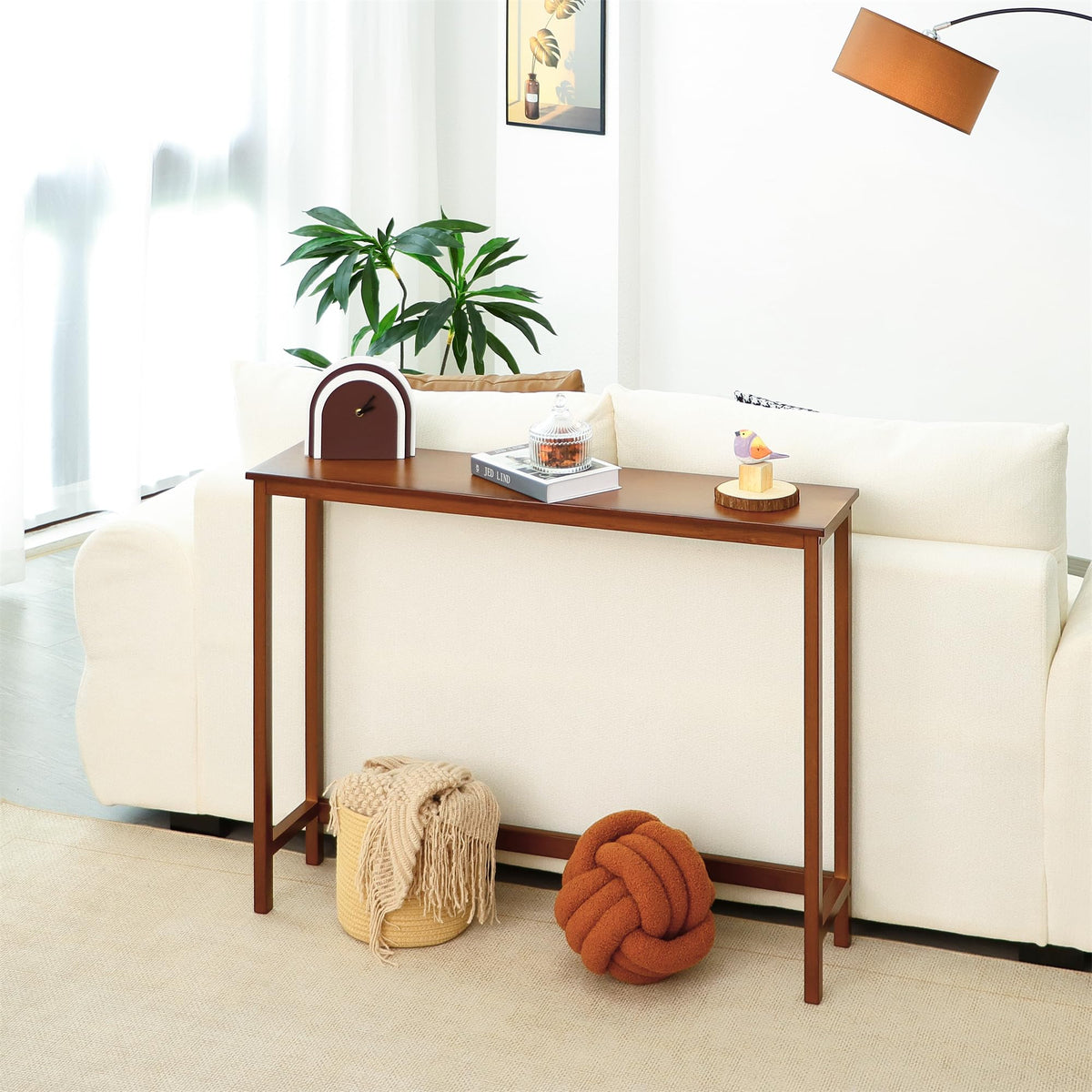 Bamboo Narrow Wood Console Table K84569