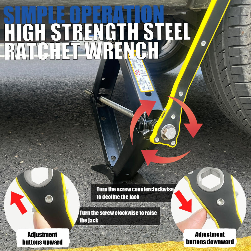 3 Ton Scissor Jack with Rubber Jack Pad Y57022