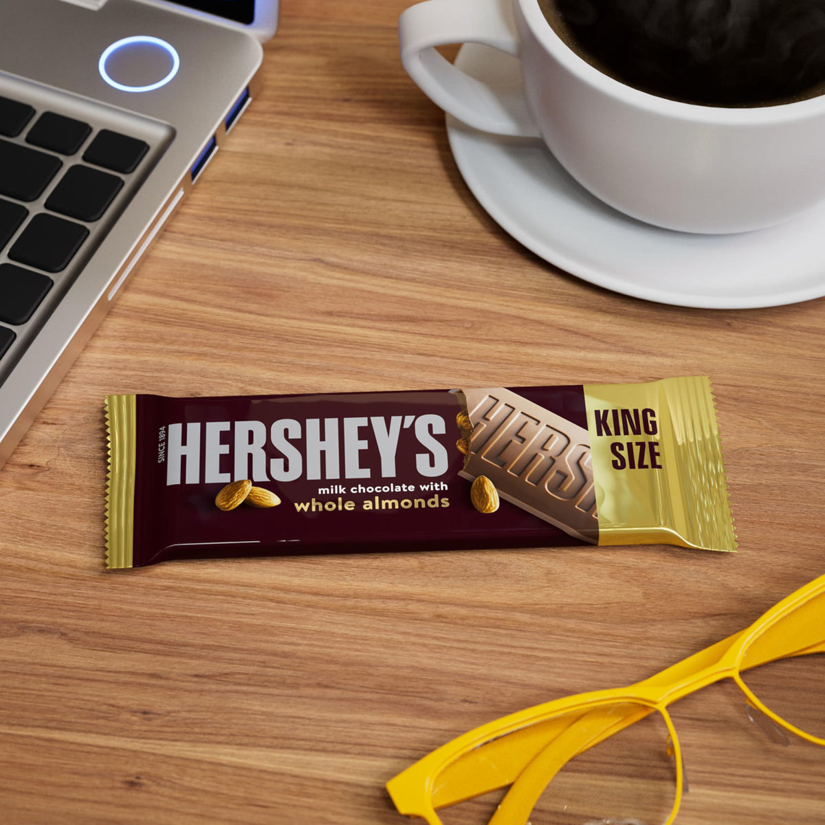 Milk Chocolate with Whole Almonds Candy Bars 2.6 oz 18 Count Y780093