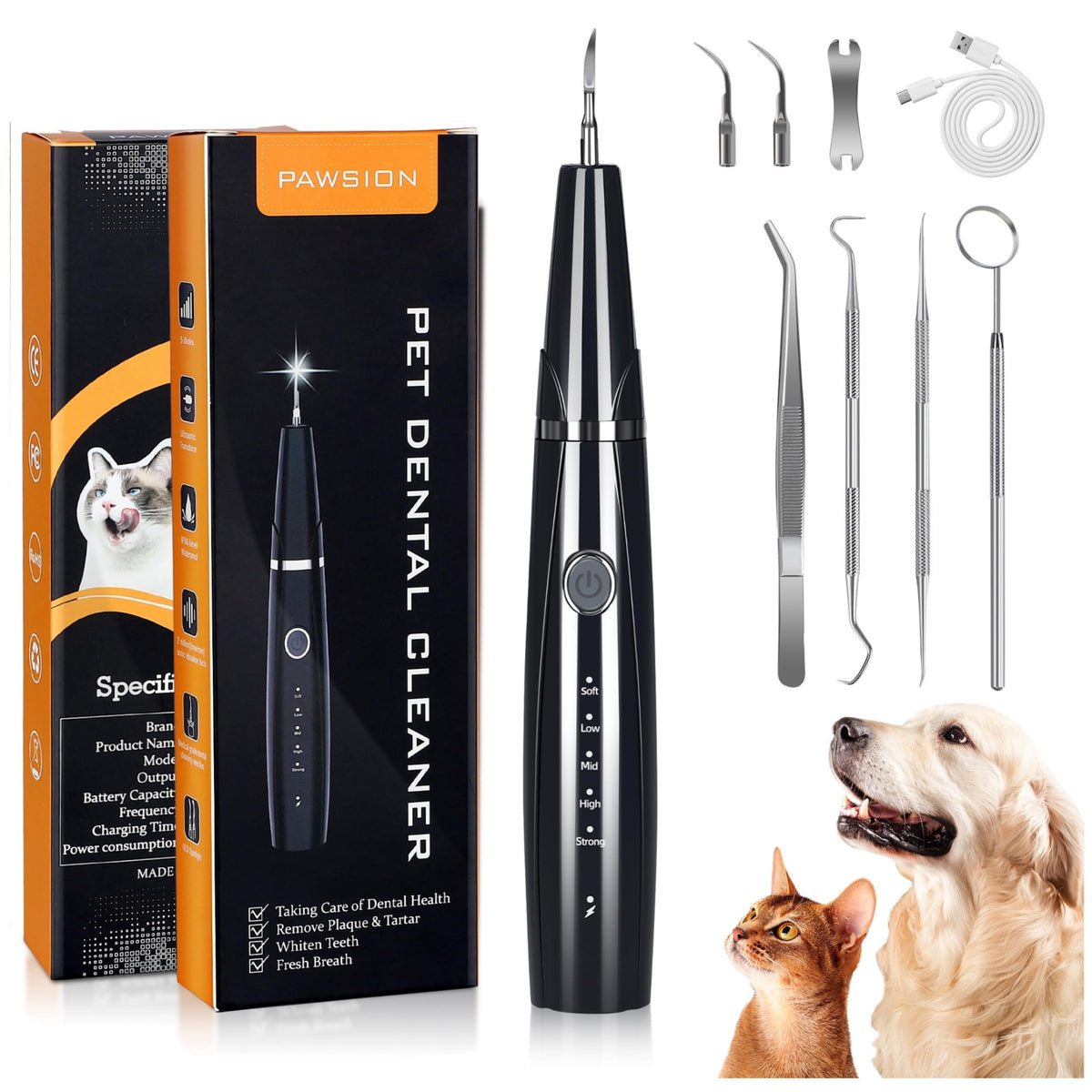Ultrasonic Pet Tooth Cleaner Kit with LED Light D7614