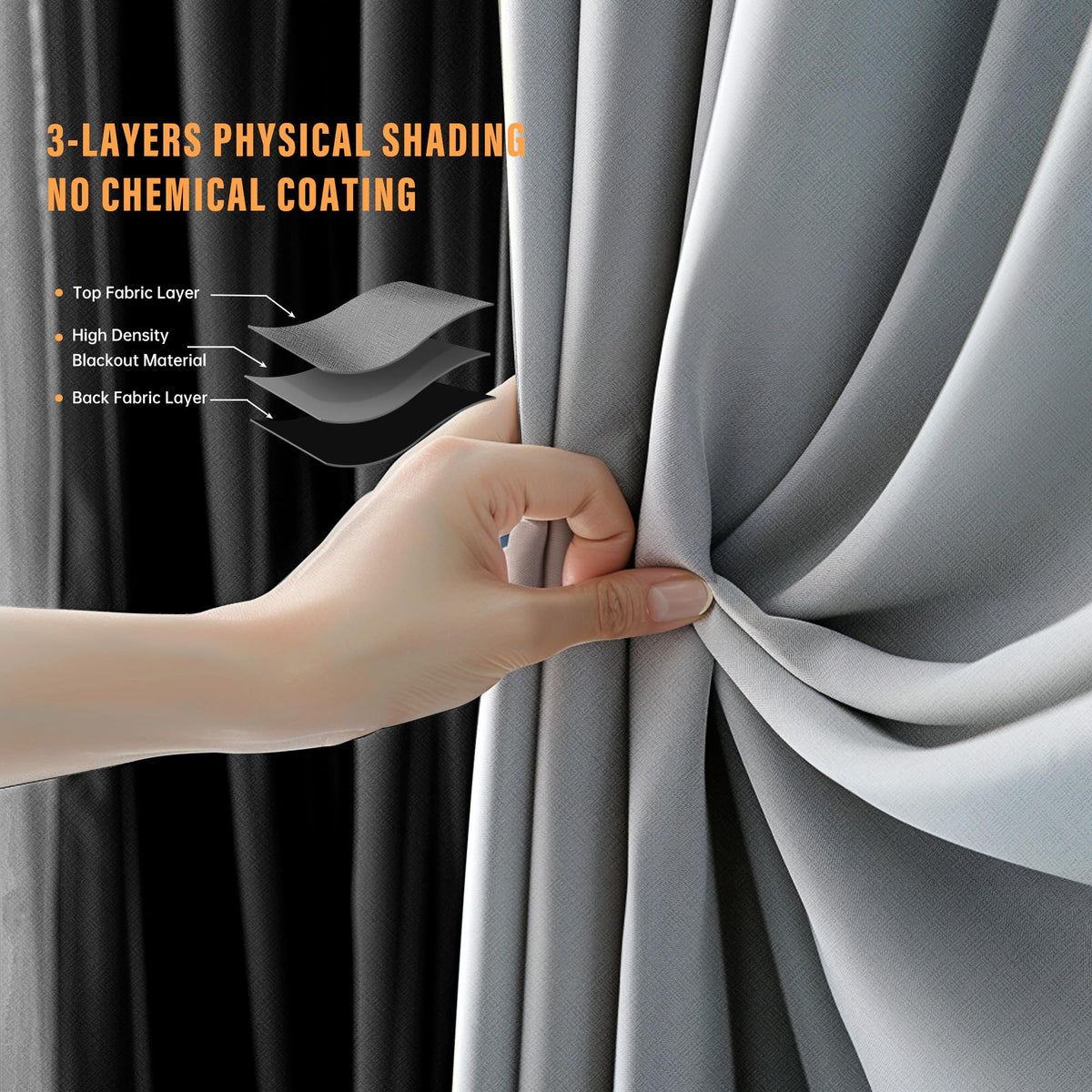 Blackout Room Divider Curtains with Ceiling Tracks Set Z78865