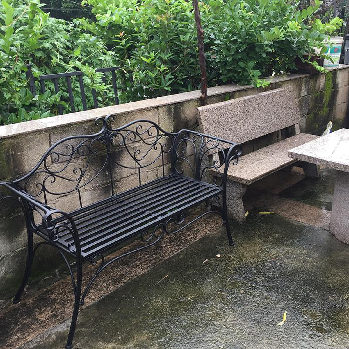 2-Seat Outdoor Metal Bench E48834