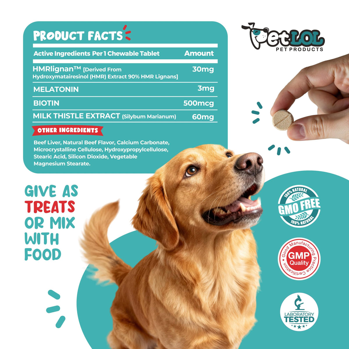 Melatonin, Biotin & Milk Thistle Complex for Dogs P2780