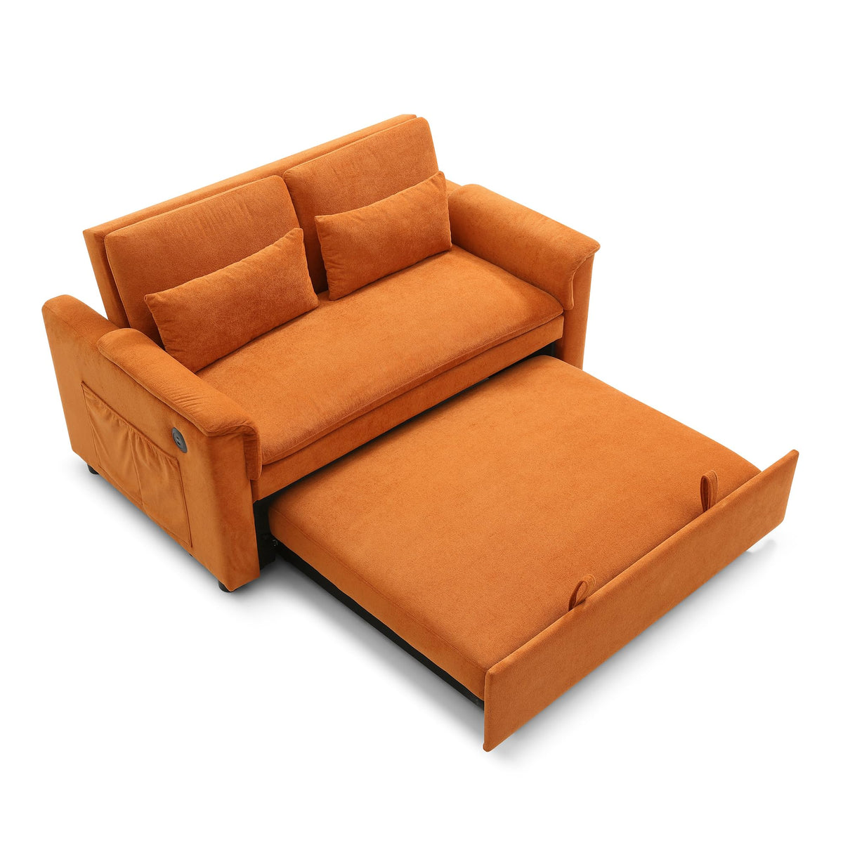 Orange Velvet Sleeper Sofa X2099
