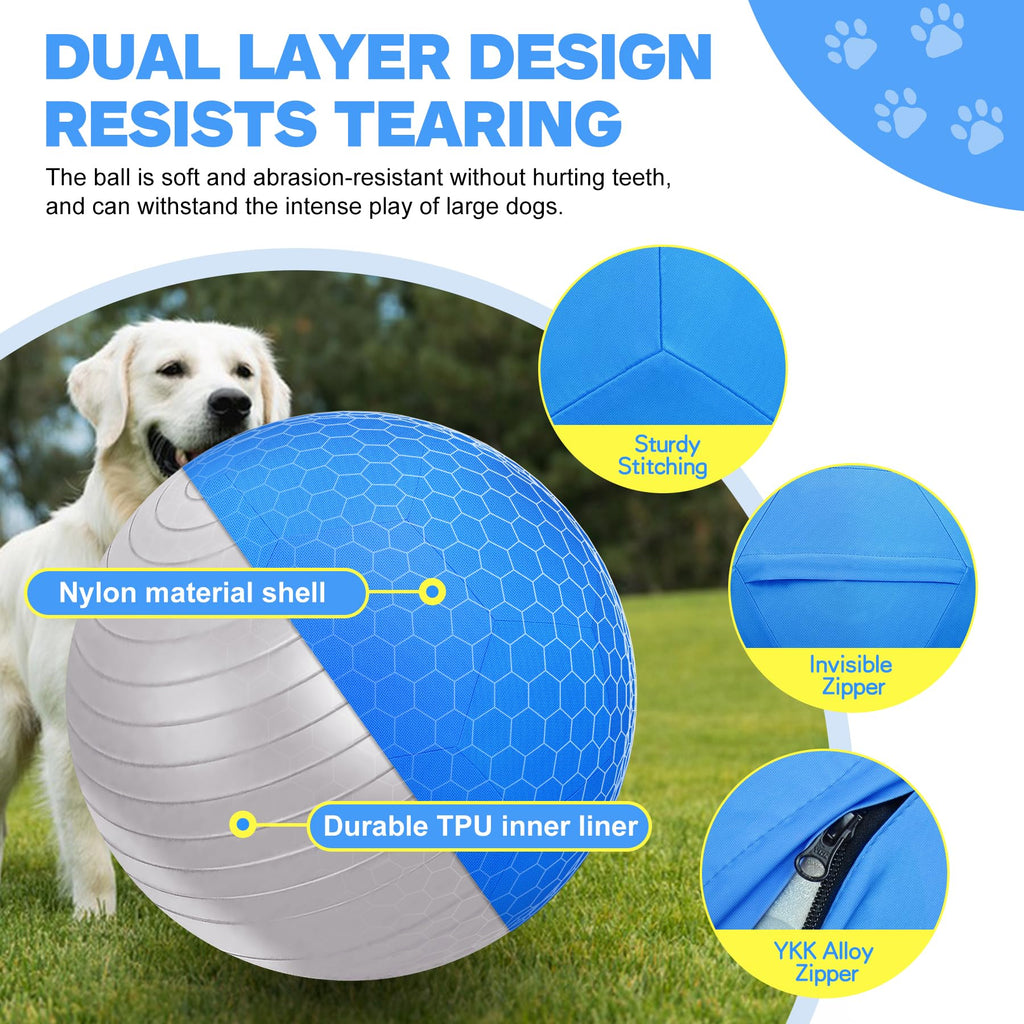 25" Waterproof Durable Dual-Layer Herding Ball for Dogs and Horses (Blue) K801413