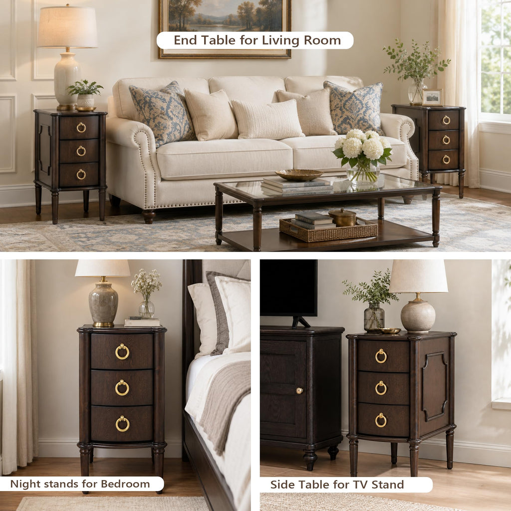 Narrow Wood Nightstands Set of 2 L862209