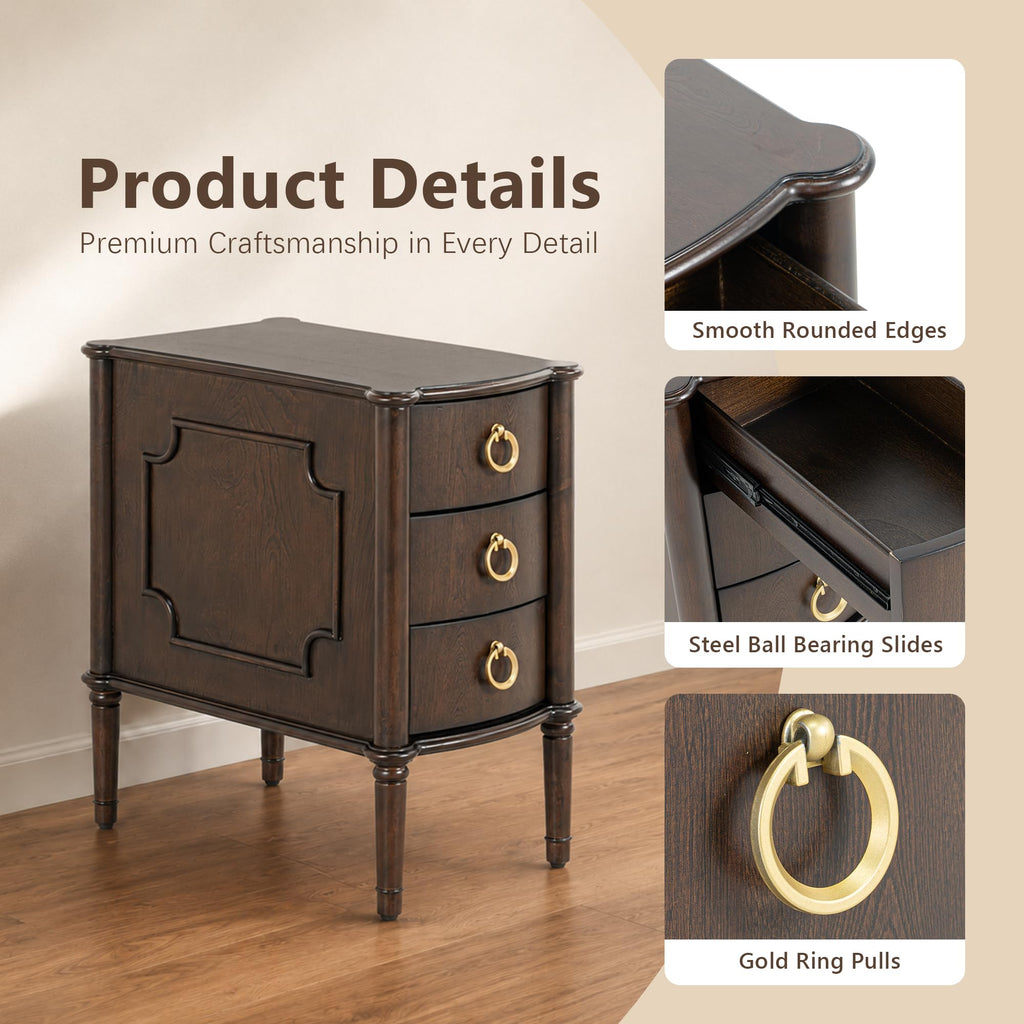Narrow Wood Nightstands Set of 2 L862209