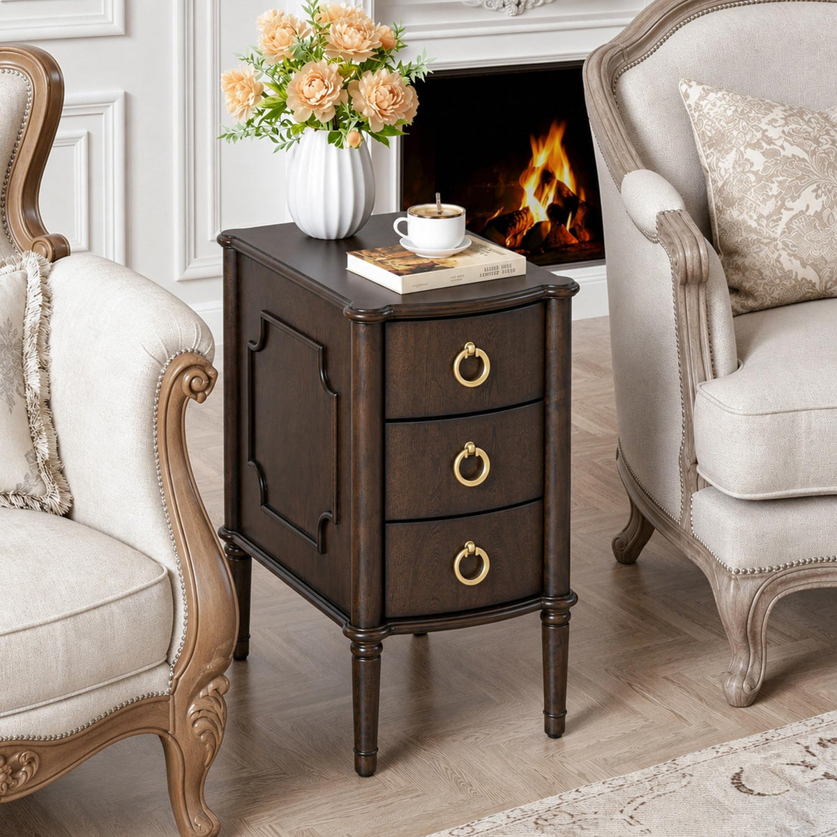 Narrow Wood Nightstands Set of 2 L862209