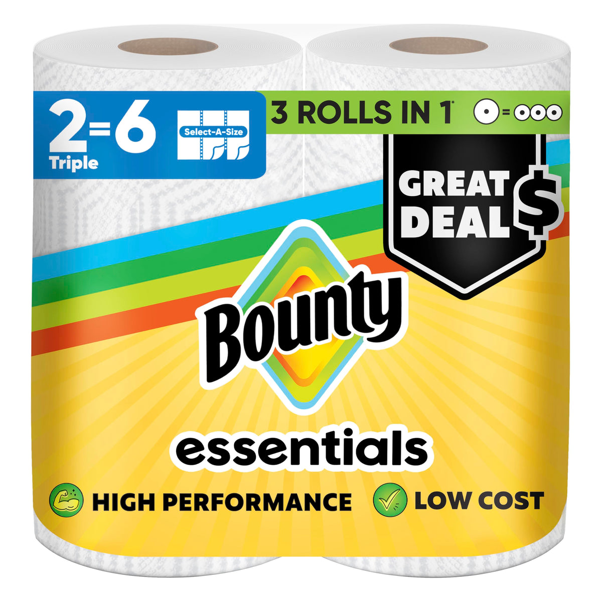 Select-A-Size White Paper Towels, 2 Triple Rolls O744527