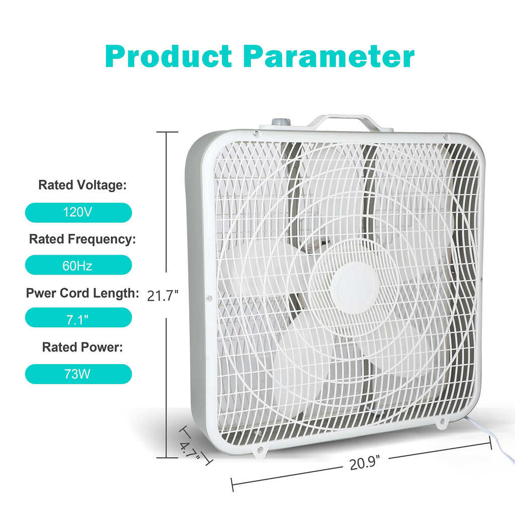 20'' 3-Speed Box Fan with Carry Handle C75878