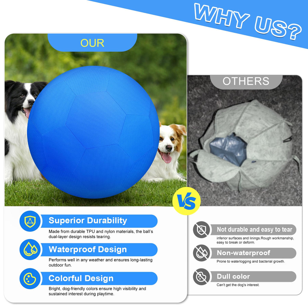 25" Waterproof Durable Dual-Layer Herding Ball for Dogs and Horses (Blue) K801413