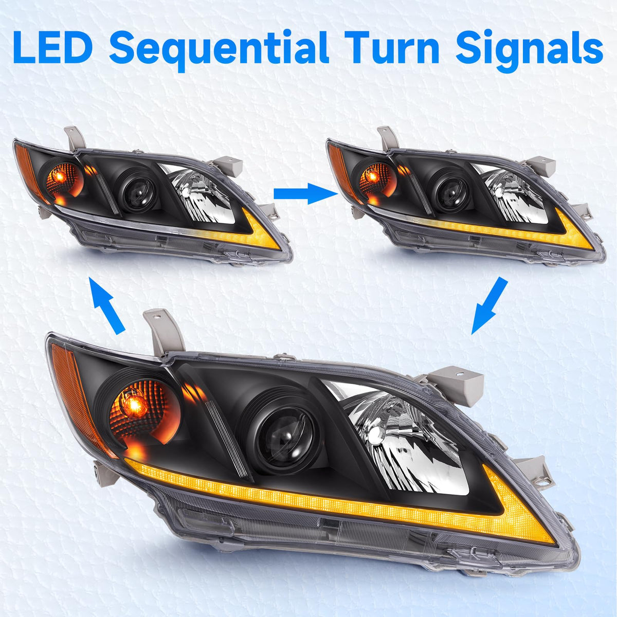 LED DRL Headlight Assembly Pair T6017