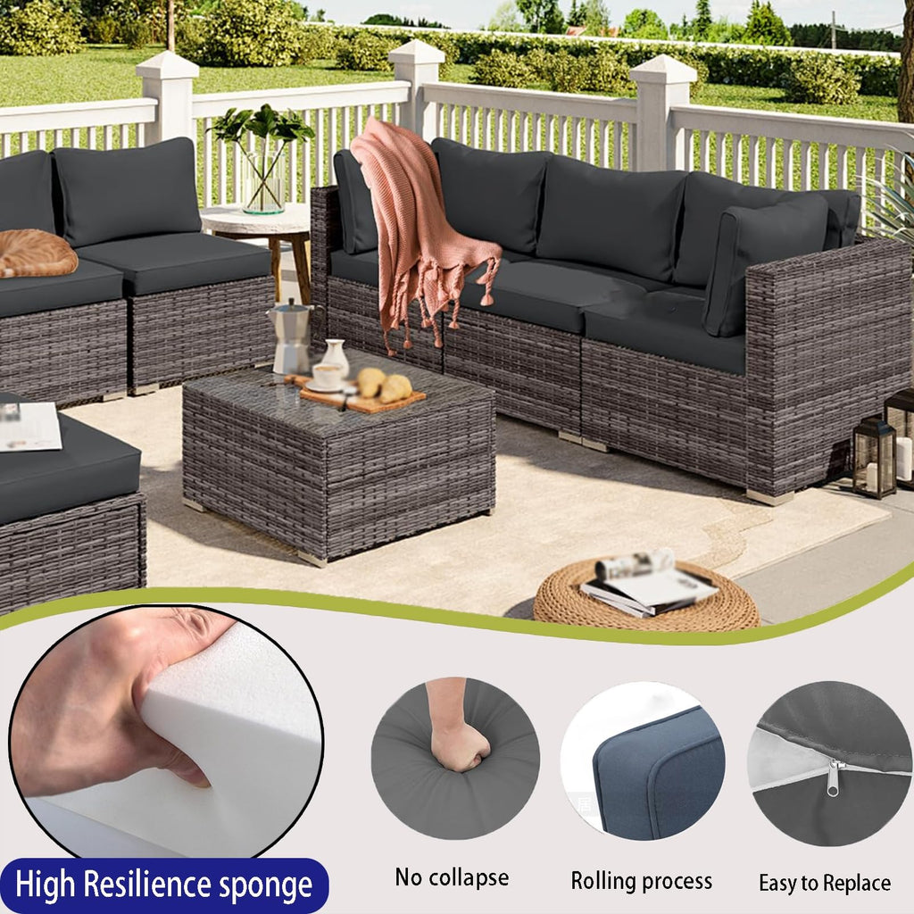 Light Blue 14-Piece Water-Repellent Outdoor Replacement Cushions Set G27641