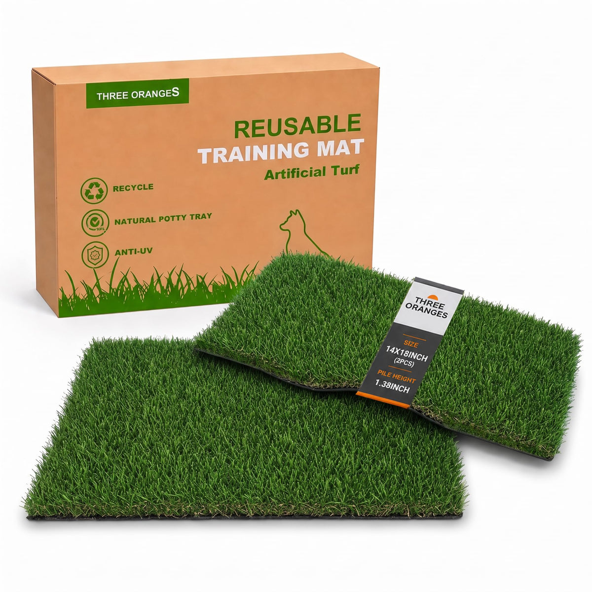2 Pack 14 x 18 Inch Artificial Grass Dog Pee Pads K30325