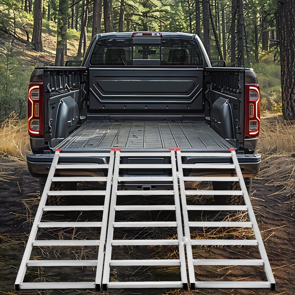 69" L x 50" W Tri-Fold Aluminum ATV Loading Ramp 1500lb Capacity Z54878