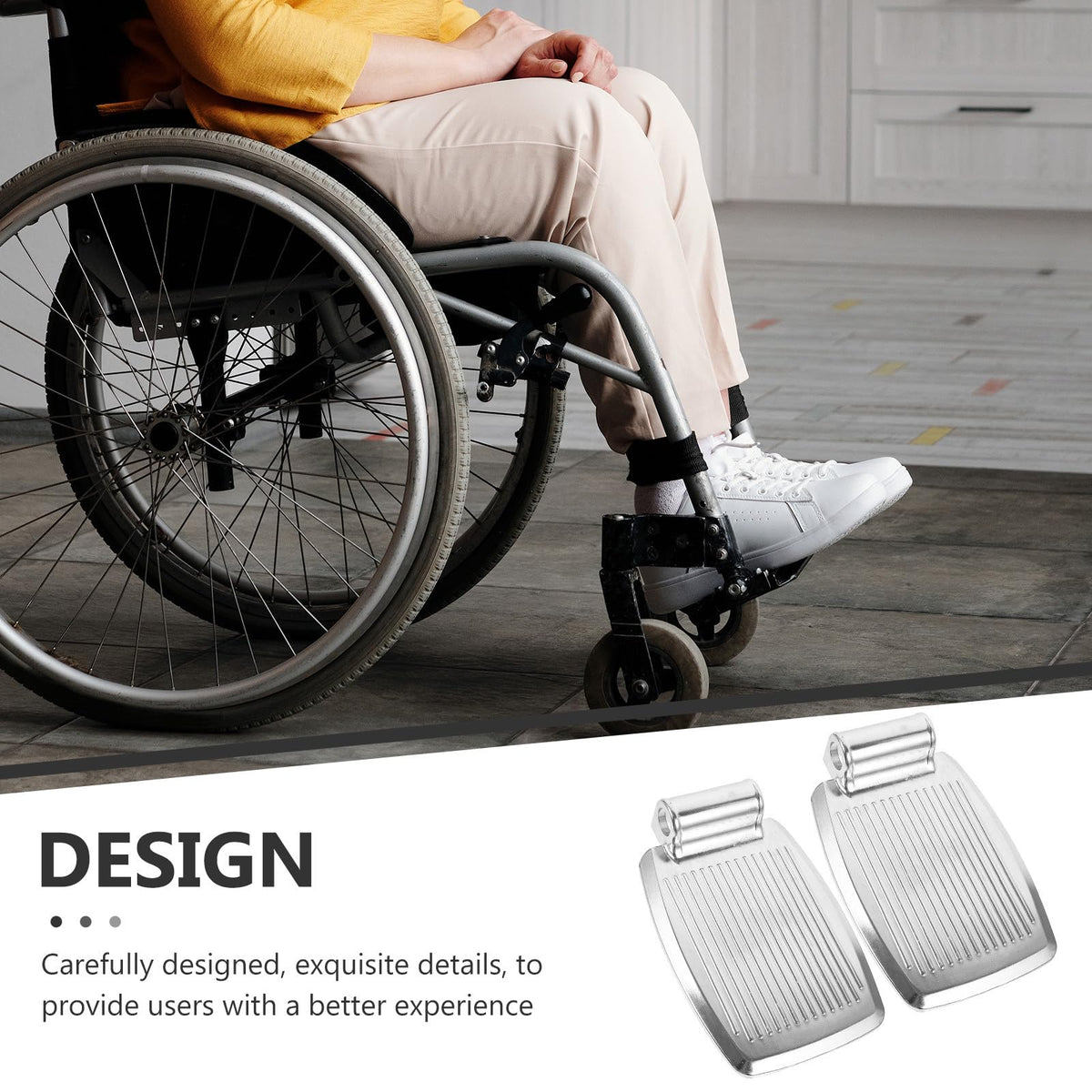 Heavy-Duty Aluminum Alloy Wheelchair Footrest Pair U13917